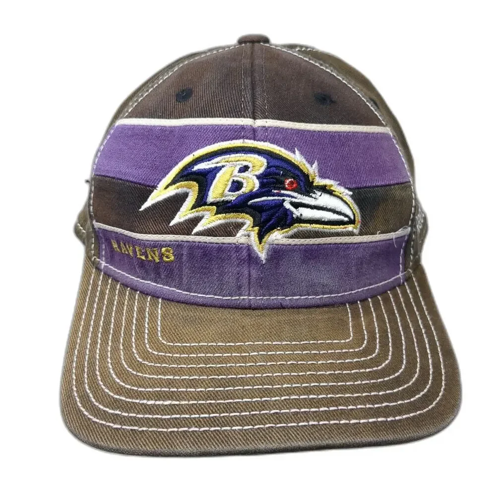 Baltimore Ravens NFL Reebok Cap Brown Purple XL Equipment Patch Logo Flex Hat